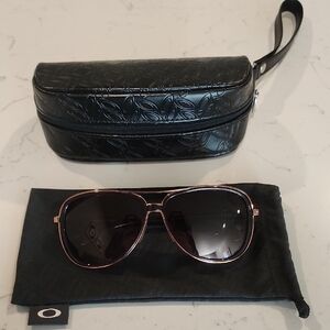 Oakley Women's Split Time Aviator Sunglasses with Rose Gold Frame